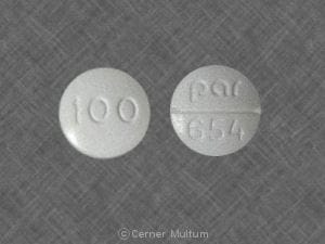 Imprint 100 par 654 - torsemide 100 mg
