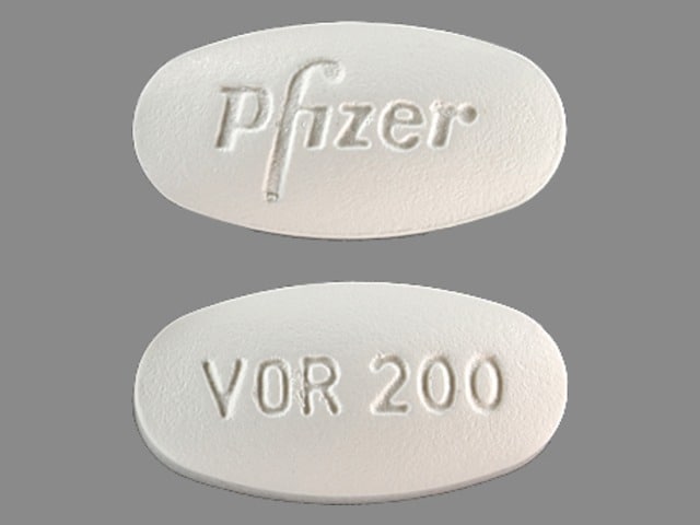 Imprint Pfizer VOR200 - Vfend 200 mg