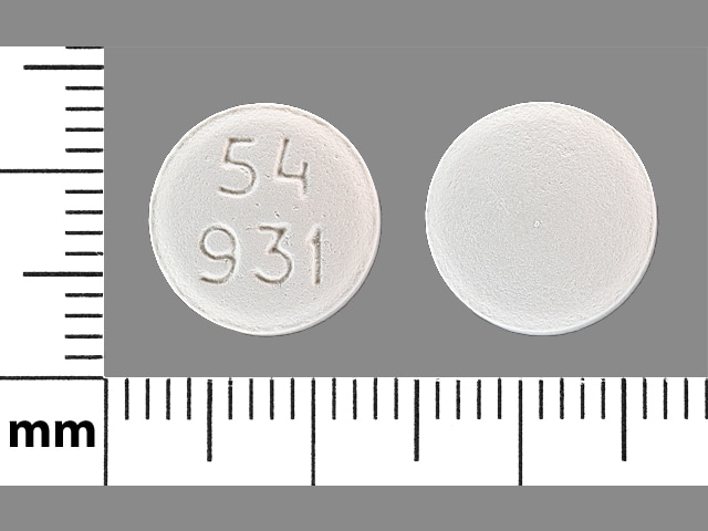 Image 1 - Imprint 54 931 - hydrochlorothiazide/losartan 12.5 mg / 100 mg