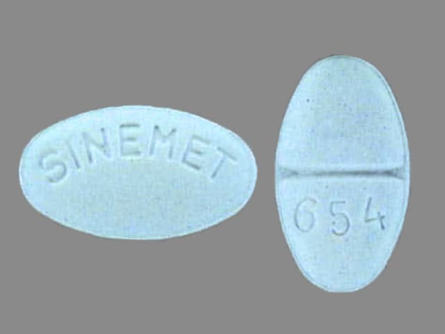 Imprint SINEMET 654 - Sinemet 25 mg / 250 mg