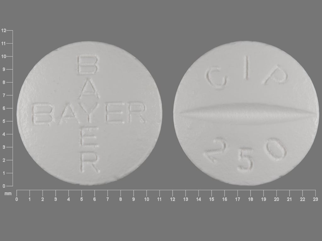 Imprint BAYER BAYER CIP 250 - Cipro 250 mg
