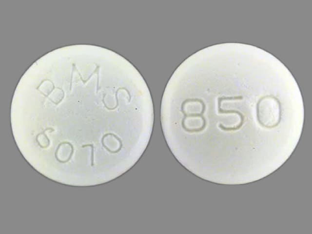 Image 1 - Imprint BMS 6070 850 - Glucophage 850 mg