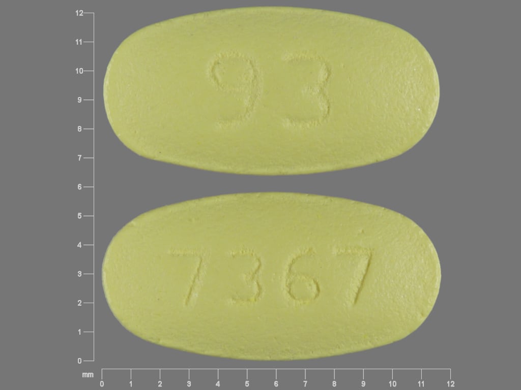 Image 1 - Imprint 93 7367 - hydrochlorothiazide/losartan 12.5 mg / 50 mg