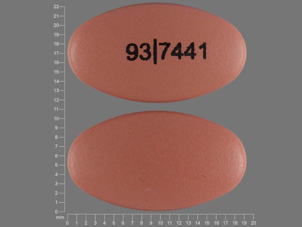 Image 1 - Imprint 93 7441 - divalproex sodium 500 mg