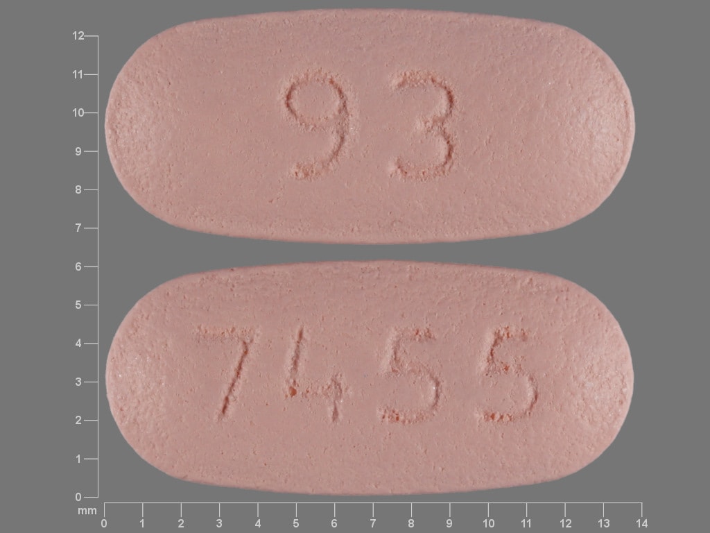 Imprint 93 7455 - glipizide/metformin 2.5 mg / 250 mg