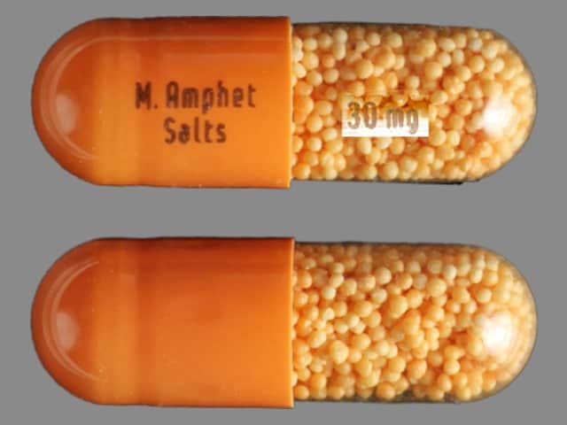 M. Amphet Salts 30 mg - Amphetamine and Dextroamphetamine Extended Release