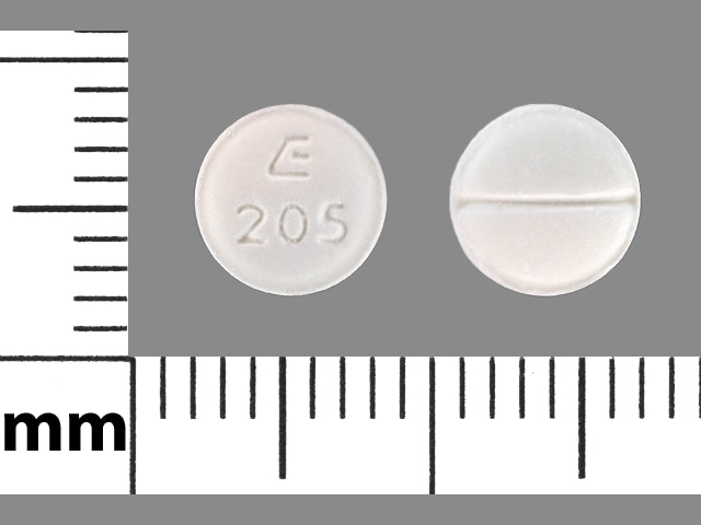 Imprint E 205 - methimazole 5 mg