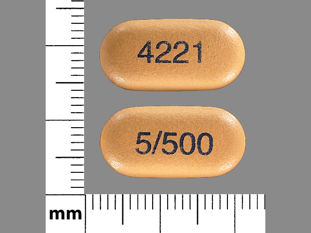 Image 1 - Imprint 4221 5/500 - Kombiglyze XR metformin hydrochloride extended-release 500 mg / saxagliptin 5 mg