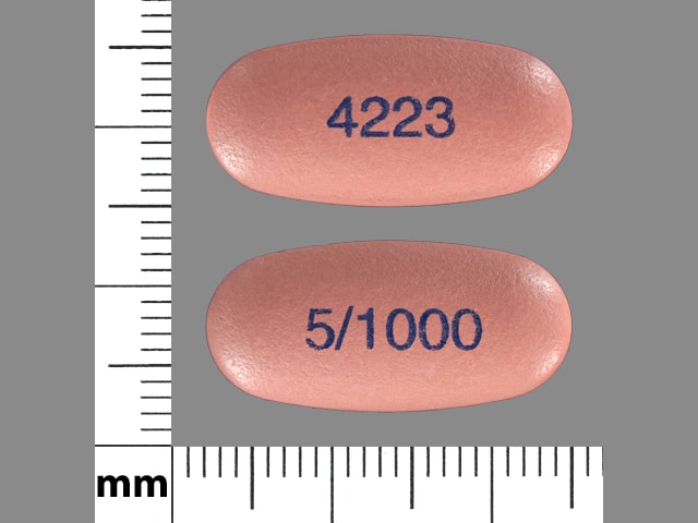 Imprint 5/1000 4223 - Kombiglyze XR metformin hydrochloride extended-release 1000 mg / saxagliptin 5 mg