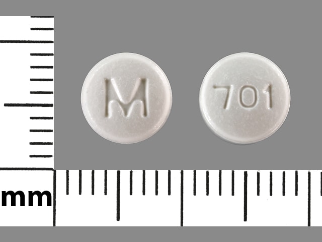 Imprint M 701 - rizatriptan 5 mg (base)