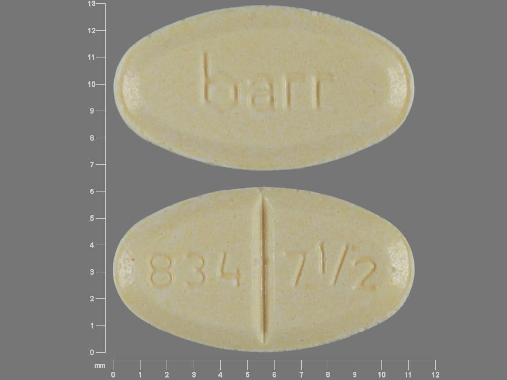 Imprint barr 834 7 1/2 - warfarin 7.5 mg