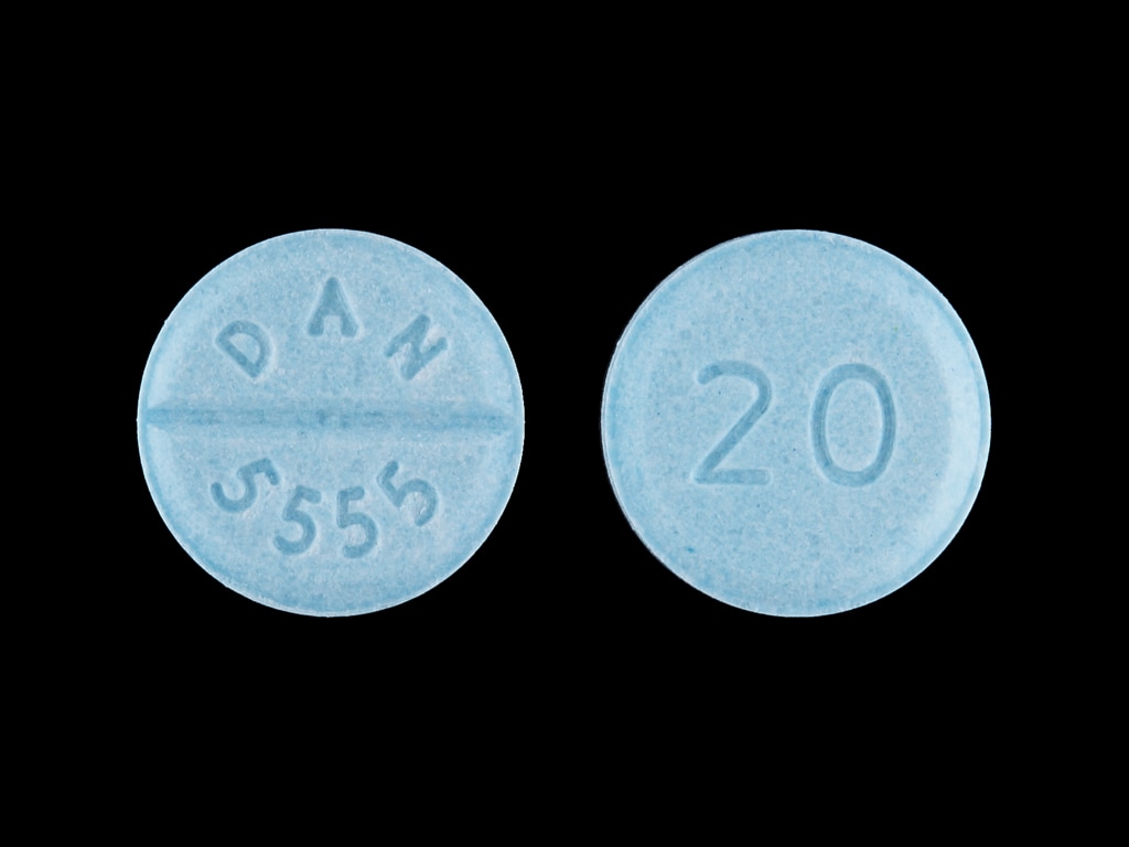 Image 1 - Imprint 20 DAN 5555 - propranolol 20 mg