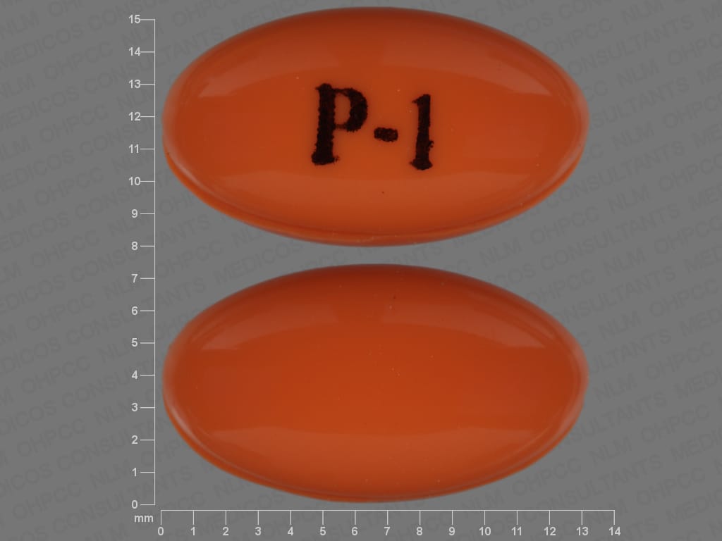 Image 1 - Imprint P-1 - progesterone 100 mg