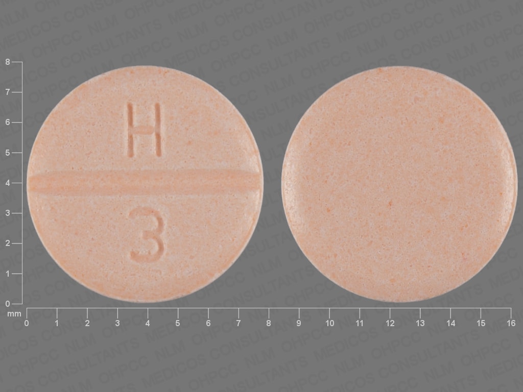 Pill Finder H 3 Peach Round