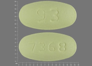 Imprint 93 7368 - hydrochlorothiazide/losartan 25 mg / 100 mg