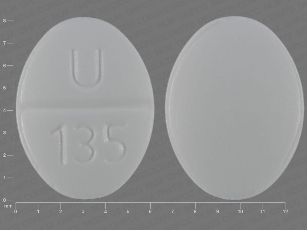 Image 1 - Imprint U 135 - clonidine 0.1 mg