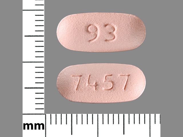 Image 1 - Imprint 93 7457 - glipizide/metformin 5 mg / 500 mg