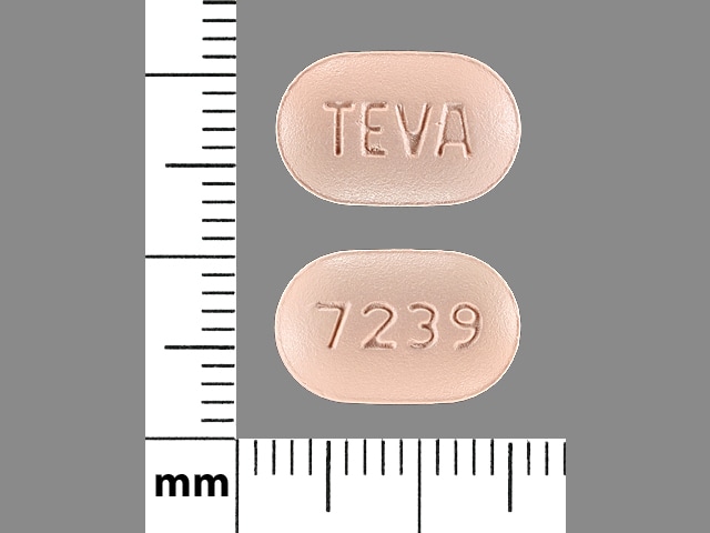 Imprint TEVA 7239 - hydrochlorothiazide/irbesartan 12.5 mg / 300 mg