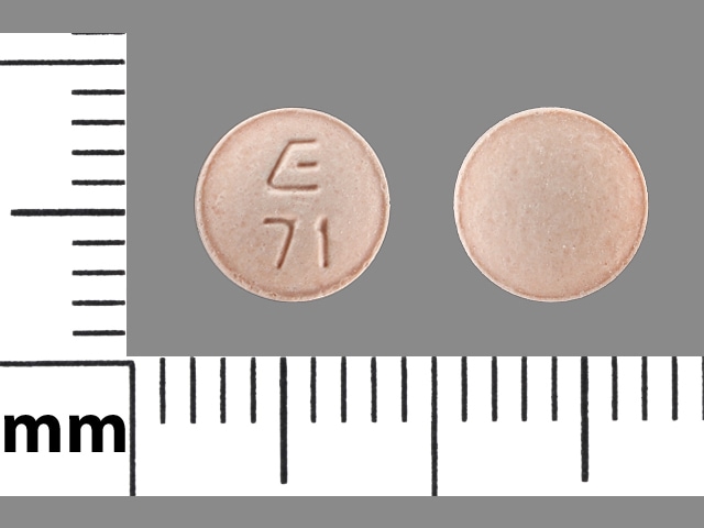 Imprint E 71 - hydrochlorothiazide/lisinopril 12.5 mg / 10 mg
