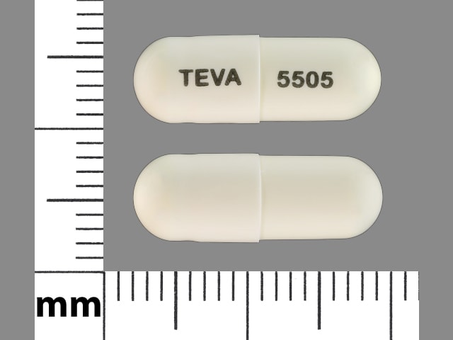 Image 1 - Imprint TEVA 5505 - fluoxetine/olanzapine 50 mg / 6 mg