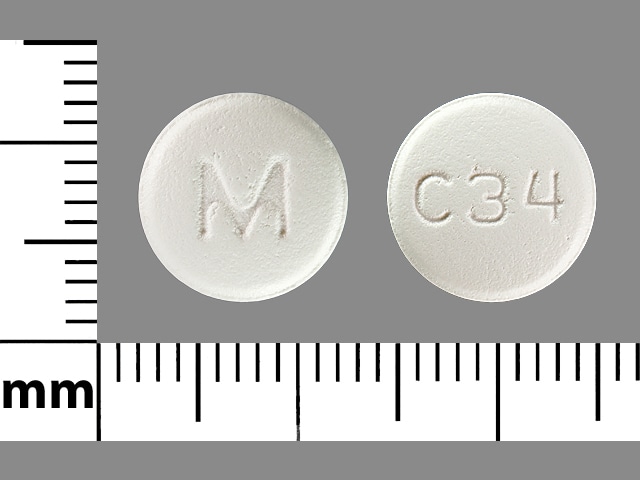 Imprint M C34 - carvedilol 25 mg