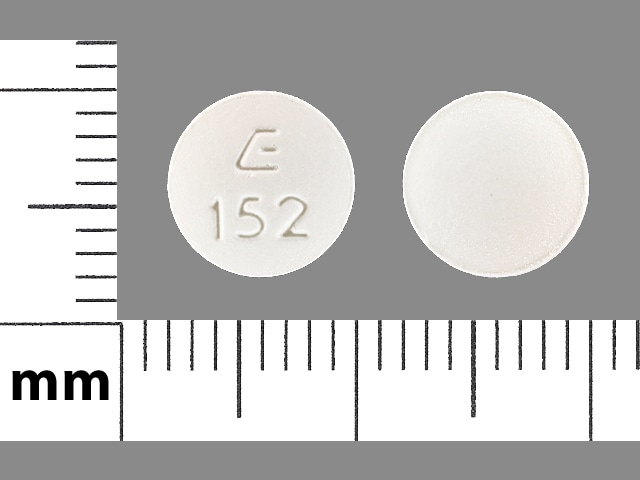 Imprint E 152 - hydrochlorothiazide/lisinopril 12.5 mg / 20 mg