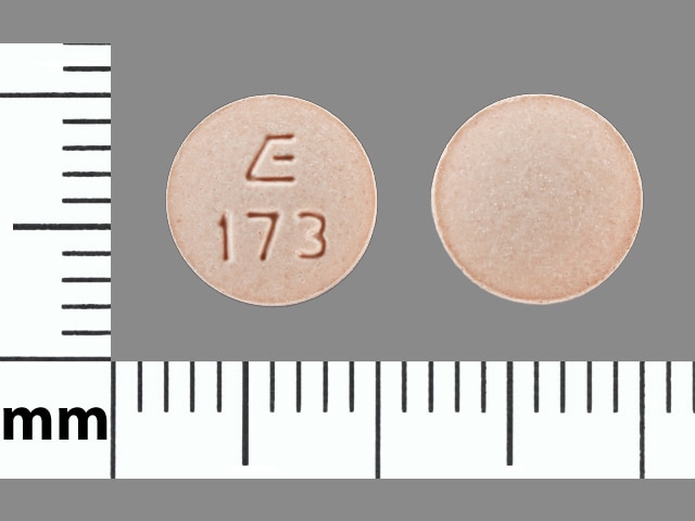 Imprint E 173 - hydrochlorothiazide/lisinopril 25 mg / 20 mg