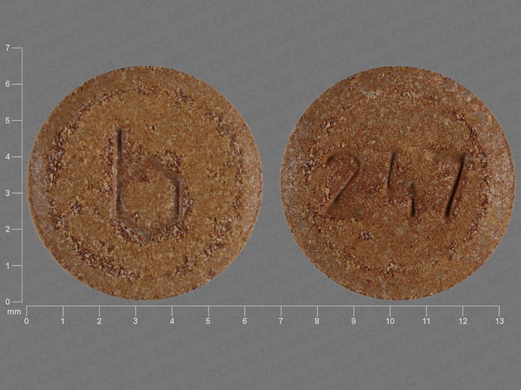 Image 1 - Imprint b 247 - Junel Fe 1.5/30 ferrous fumarate 75 mg