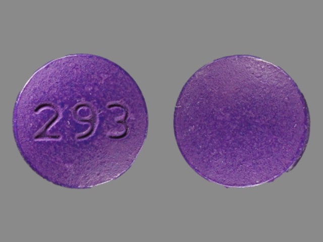 Image 1 - Imprint 293 - UR N-C hyoscyamine 0.12 mg / methenamine 81.6 mg / methylene blue 10.8 mg / phenyl salicylate 36.2 mg / sodium phosphate monobasic 40.8 mg