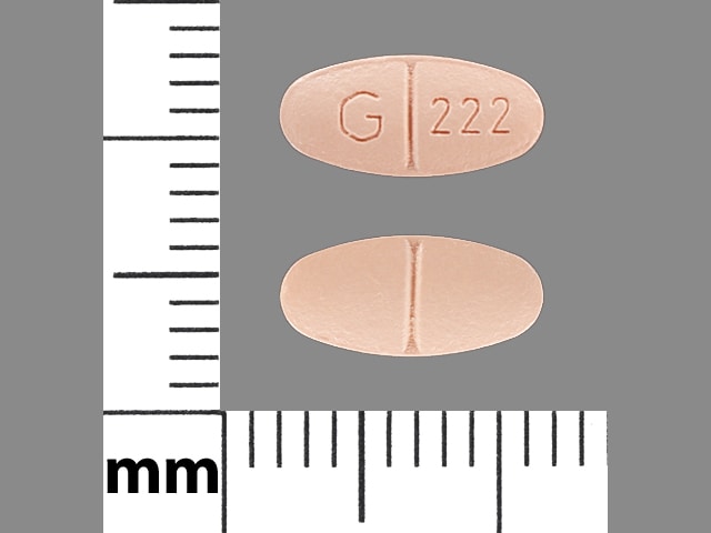 Imprint G 222 - hydrochlorothiazide/quinapril 12.5 mg / 10 mg