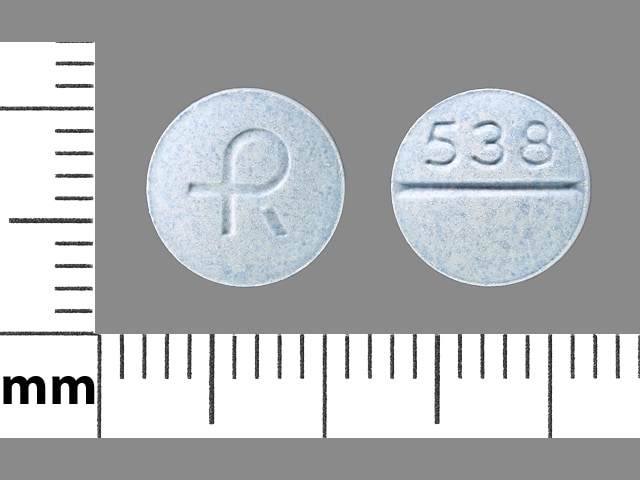 Imprint R 538 - carbidopa/levodopa 10 mg / 100 mg