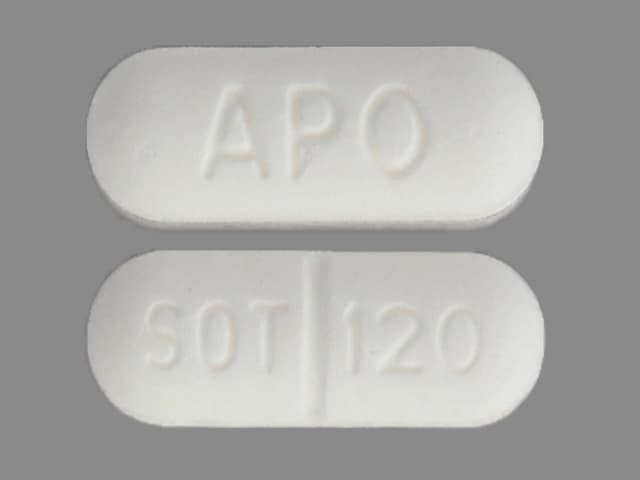 Imprint APO SOT 120 - sotalol 120 mg