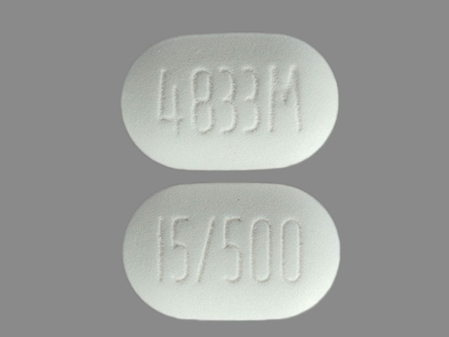 Imprint 4833M 15/500 - ActoPlus Met 500 mg / 15 mg