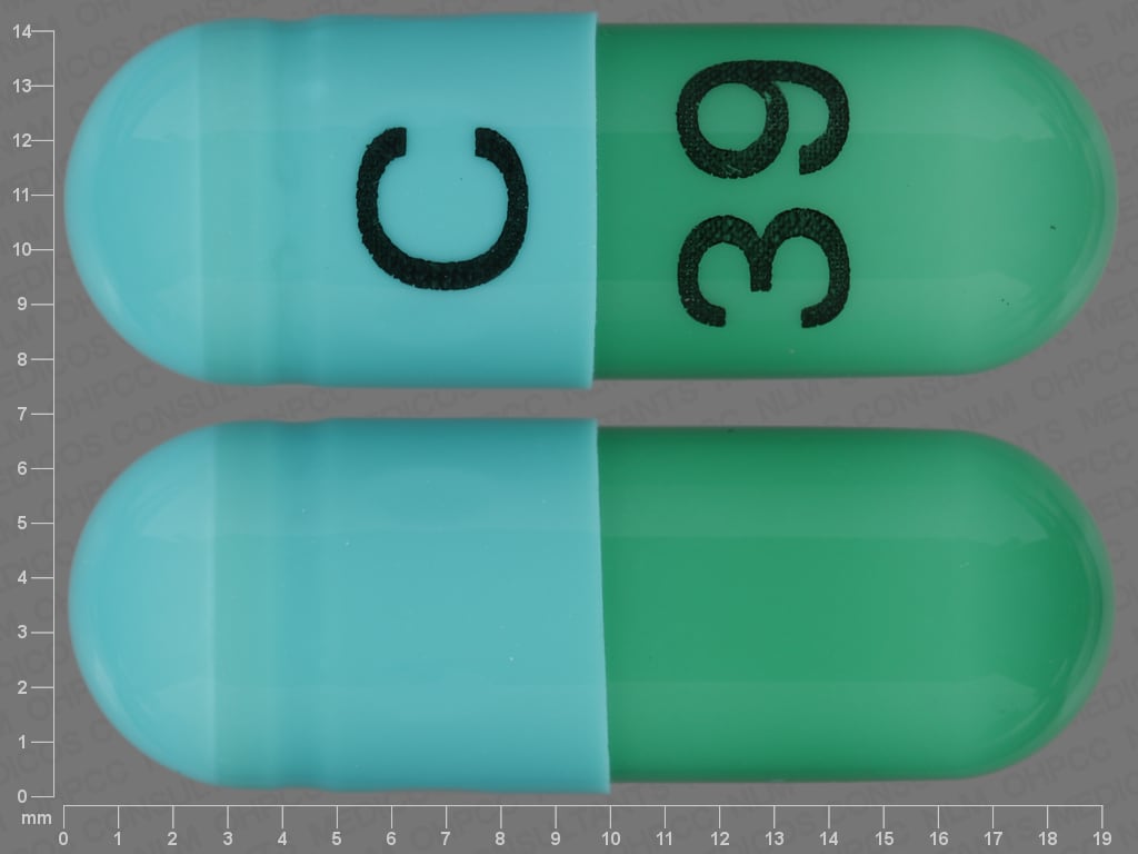 Pill Finder C 39 Blue Capsule Shape