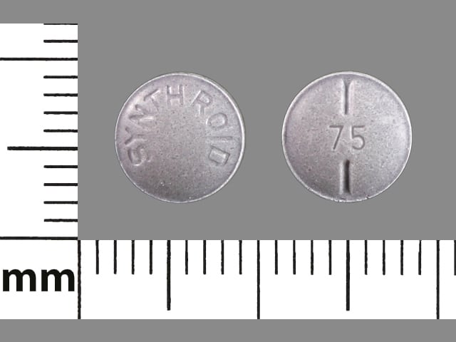 Image 1 - Imprint SYNTHROID 75 - Synthroid 75 mcg (0.075 mg)