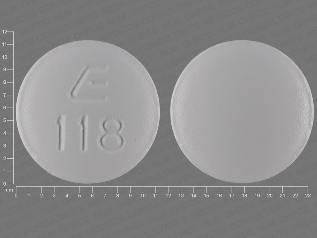 Pill Finder E 118 White Round