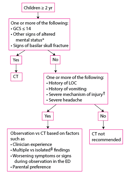 Evaluation of Children ≥ 2 Years With a Head Injury